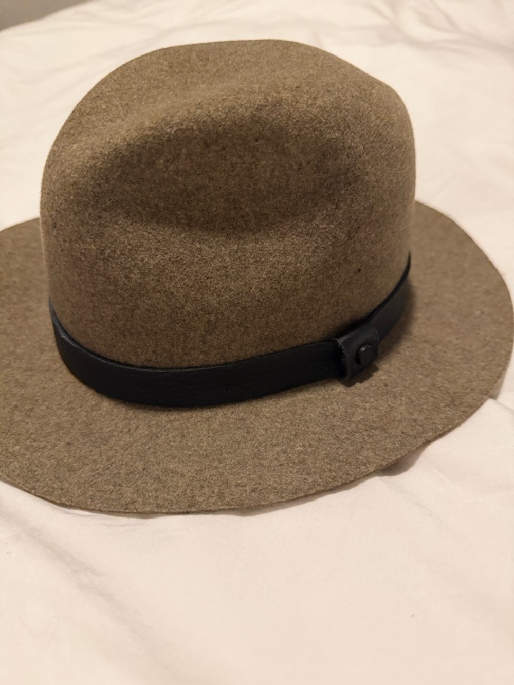 rag & bone Olive Felt Fedora with Black Band